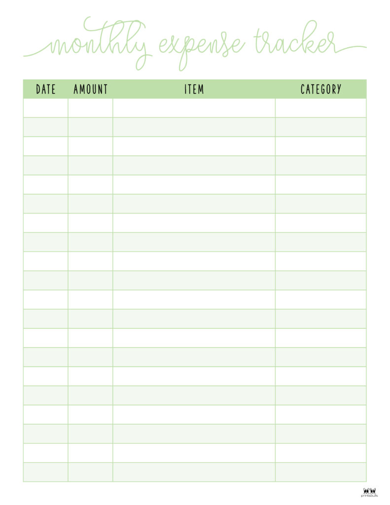 expense tracker printables - 25 free options | printabulls